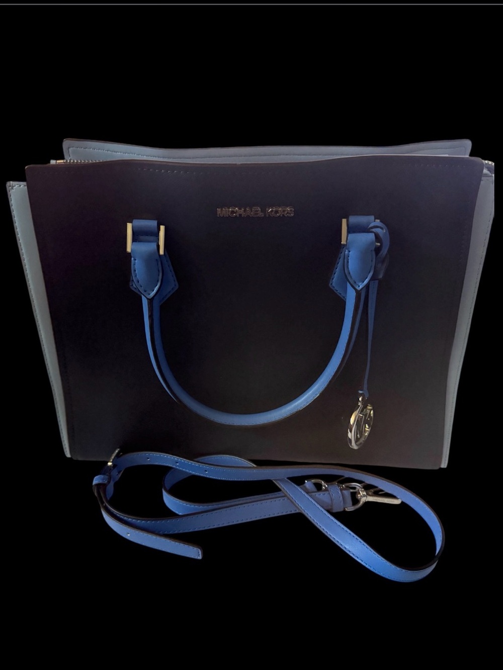 Woman’s Bag Michael Kors Navy and Blue Leather Satchel